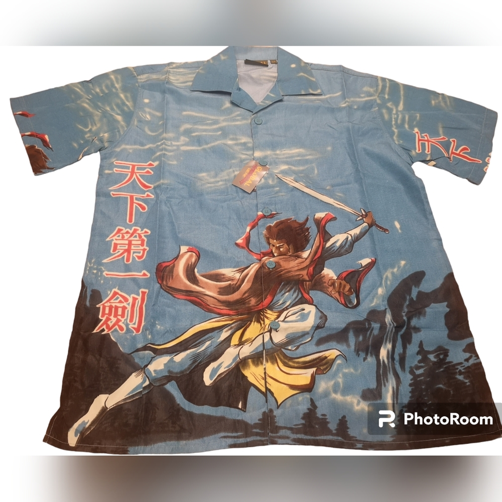 Vintage anime manga silk shirt